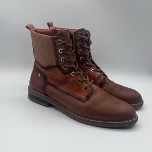 Pikolinos Men's Brown Leather Lace Up Ankle Boots Size 42 Zip Side Casual‎